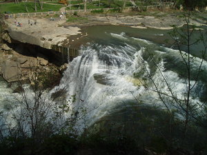 Looking down at the falls from the top.