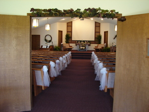 Looking at Santuary from Foyer door.