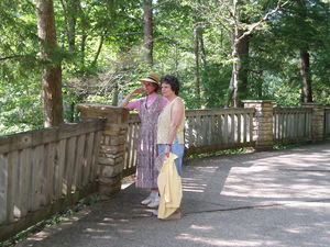 Grams and Mom enjoying the view at Cumberland Falls.