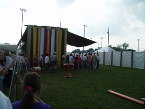 Looking at the sanctuary.