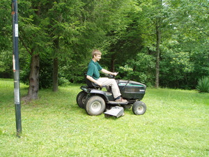 Daniel's parents gave us their old riding lawn mower. Can't wait until we get it fixed so we can start using it! We have a big yard and Daniel had to push-mow it all summer!