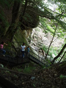 Another part of the Eagle Falls trail (the last stairs before reaching the bottom).