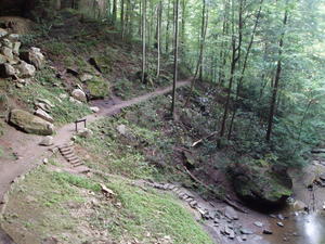 Looking back at part of the trail around the falls.