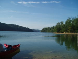 Then we ate a delicious breakfast of baked potatoes and hotdogs, took down camp, and loaded up the canoes.