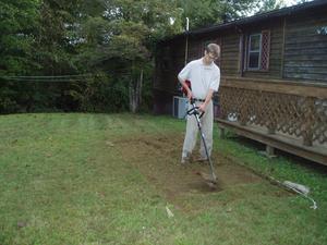 Daniel cutting a little plot for our salad garden next spring. He dug it up and we put a half a bale of alfalfa on it. Hopefully that will help the top soil to rejuvinate!