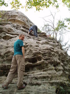 Taking a short-cut route back down the arch (a little more adventurous!)