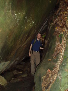 The trail goes right through that crack.