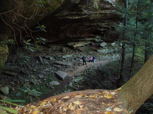 Looking down at the parents from top of the arch.