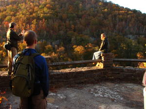 Daniel taking a photo of Kristina at the same spot.