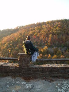 Mom watching the sunset. What a beautiful place to have vespers!