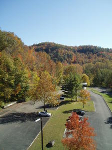 Museum area and parking lot view on other side of coal tipple.