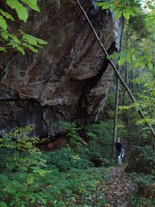 Another TALL rock wall.