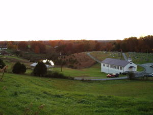 Sunset over a countryside on our way home.