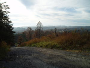 Monday we headed on a farther drive -- out to Cumberland Gap National Park. This was the view of the morning sun from our neighbor's house.