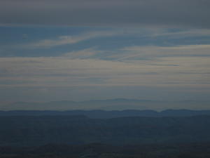 Here's a zoom-in photo of the Smokey Mountains.