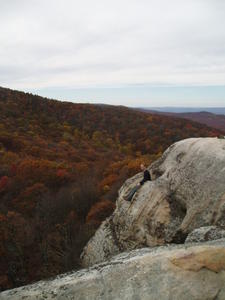 Erick being a little more adventurous while trying to get a better view.