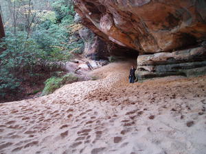 Kristina not wanting to go any further inside.