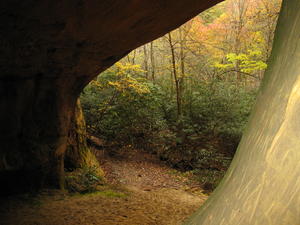 Looking out the other side of the cave.