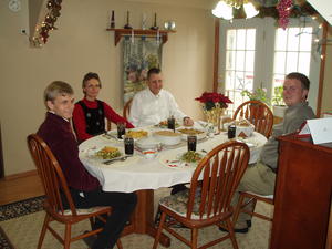 Daniel's family came over for an early Christmas dinner.