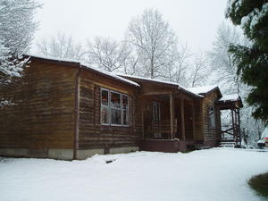 Headed around the side of the house.