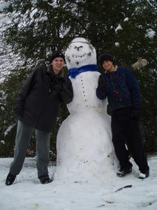 Biggest snowman we've ever built! Pretty good for Kentucky!