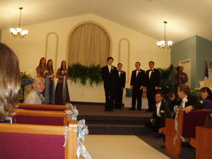 Hanniel and Andrew's wedding was only an hour away. The service was very nicely done and spiritual. Here Andrew is awaiting Hanniel's arrival.