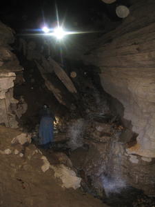 Kristina getting ready to climb up the waterfall.