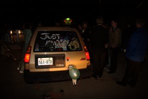 They had balloons with writing on them saying things like, "Kentuhkey here we come!" "Why did I do this?" "I should have waited" "We love you!" So much fun reading them all!