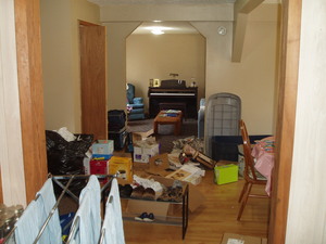 Then was the fun part... unpacking and finding places for everything. Talk about looking like a disaster!