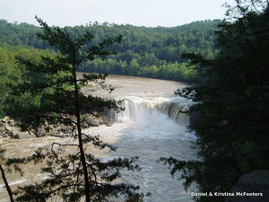 Here is the same view along Eagle Falls Trail, a little later in the spring when the falls was starting to get lower (it gets a fair amount narrower towards the end of the summer). 