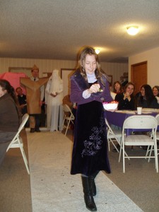 Flower girl in front.