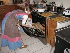 Kristina was in charge of the oven.