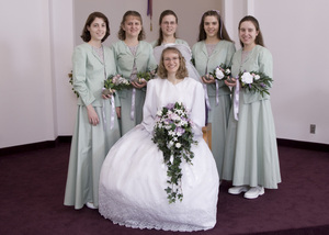 Kristina with her Bridesmaids: R-L Kimberly, Elisabeth, Kyla, Kristina B., and Justina.
