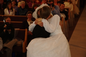 And everyone burst into laughter and applause as Daniel swept Kristina off her feet and lifted her into the air for their very first kiss.