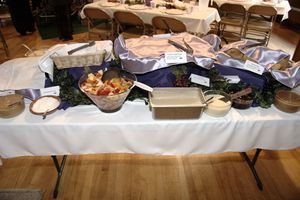 The food serving table.