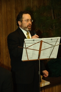 Jerry singing a beautiful song for special music during the meal.