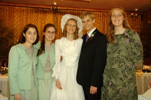 Our hardworking young ladies--we could have never made it without them! Though Annalee wasn't in our wedding party, she did WONDERS for us behinds the scenes!