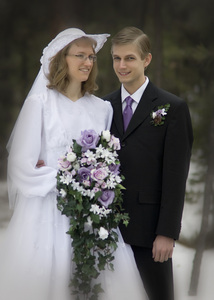 Outdoor photos, taken a week after our wedding. It was COLD out there in the snow!