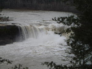 Farther view of the falls--the roar was like thunder across the ridges! (We can here it well from our house!)