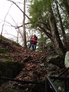 Joel and Marijke about to climb the steep stairs down to Eagle Falls.