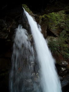 Daniel and Kristina climbed behind the falls. Here's a side view up close.