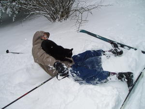 Step eight: Try to get up to a sitting position with an extra 10 lbs of determined claws hanging on for dear life.