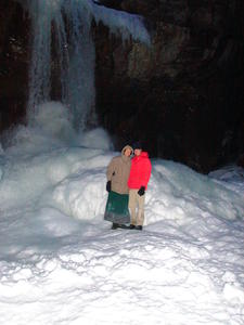 Daniel and Kristina enjoying the falls, just as the sun was disappearing.