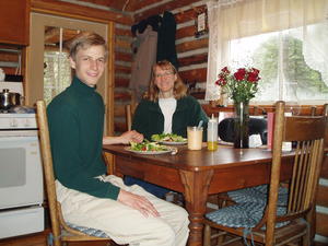 One of our first meals at the cabin. It's so cozy and just like a home!