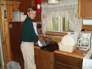 Daniel doing the dishes.