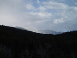 Snowstorm up on the mountain.