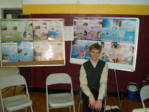 Daniel and his helpers were busy doing health age tests on over 100 people.