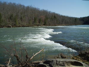 Looking directly over the rapids.