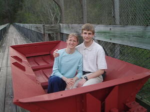 Daniel and Kristina in the coal car.