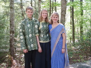 Kristina Brandt joining them in her Indian Sari.